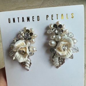 UNTAMED PETALS BY AMANDA JUDGE Bridal Floral Pearl Earrings